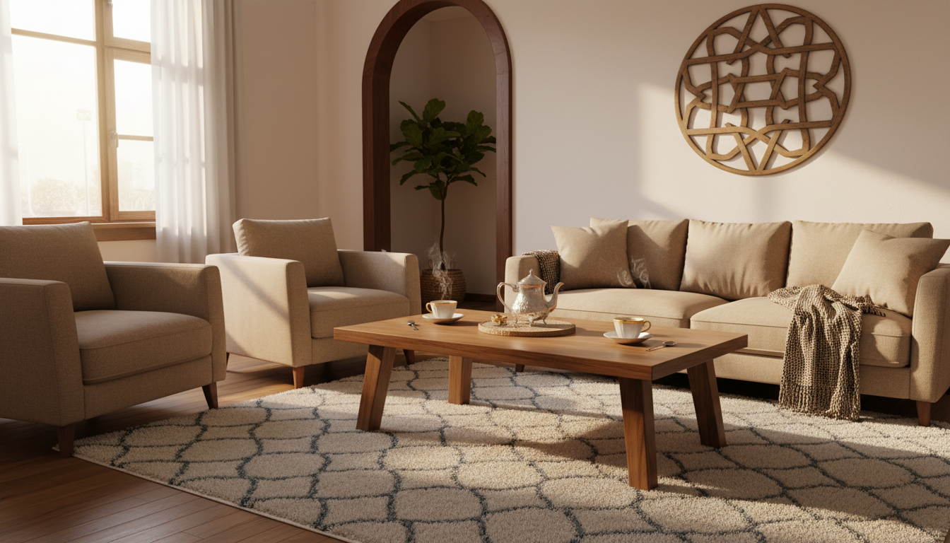 Islamic Manners When Visiting a Home Featured Image - ImranJalna Welcoming living room and tea cups illustrating thoughtful home visiting etiquette
