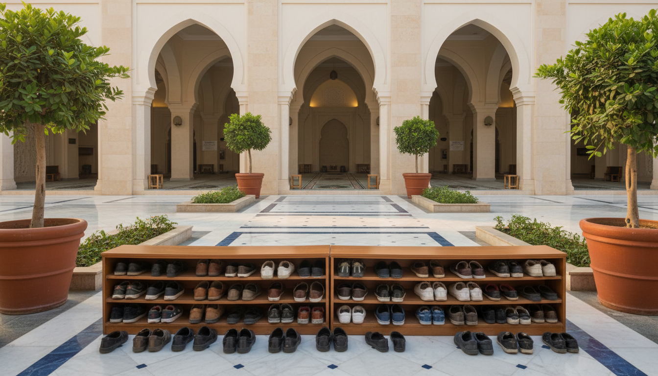 Islamic Responsibility for Shared Spaces Featured Image - ImranJalna Clean mosque courtyard and organized shared facilities illustrating community responsibility