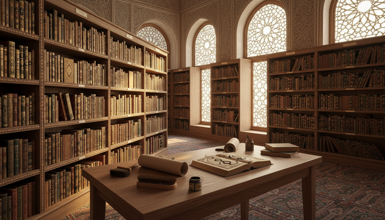 Madrasa old books preservation Hindi featured image - ImranJalna मदरसे की लाइब्रेरी में सुरक्षित रखी पुरानी किताबें और मरम्मत की सामग्री