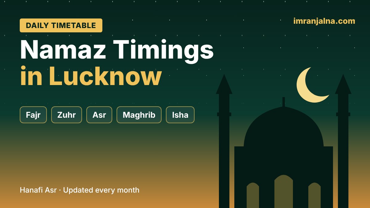 Namaz timings in Lucknow – Fajr, Zuhr, Asr, Maghrib and Isha daily timetable